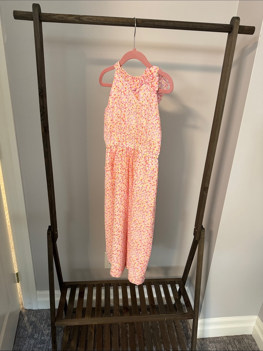 Janie and Jack Pink Floral Smocked Girls' Jumpsuit